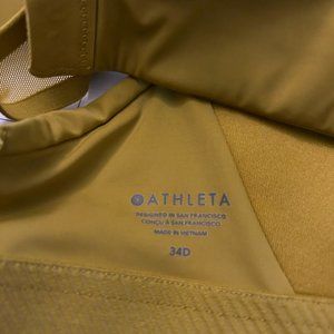 Athleta High Impact Sports Bra - army green/mustard